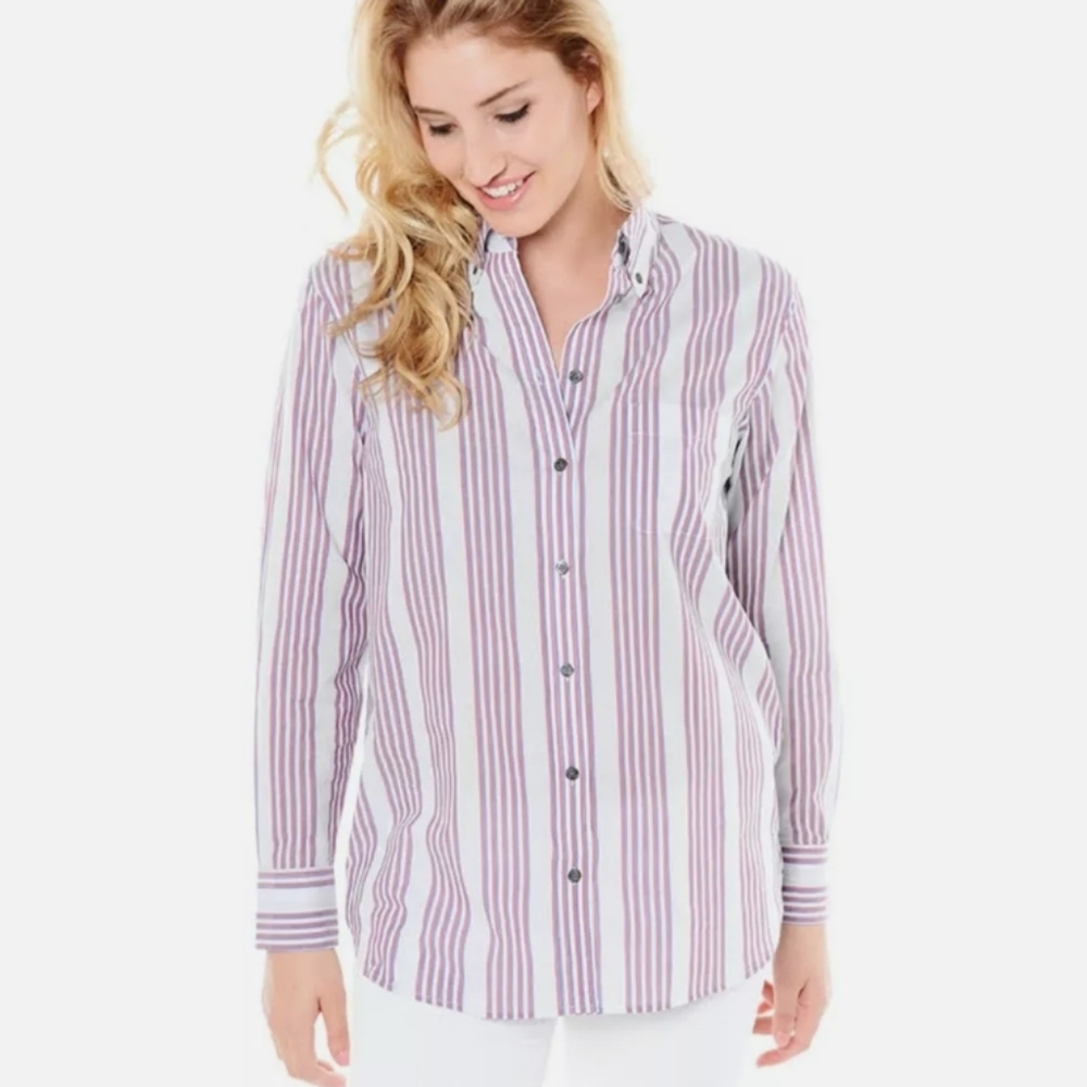 Equipment Femme Stripe Cotton Button Down Shirt Size S/P